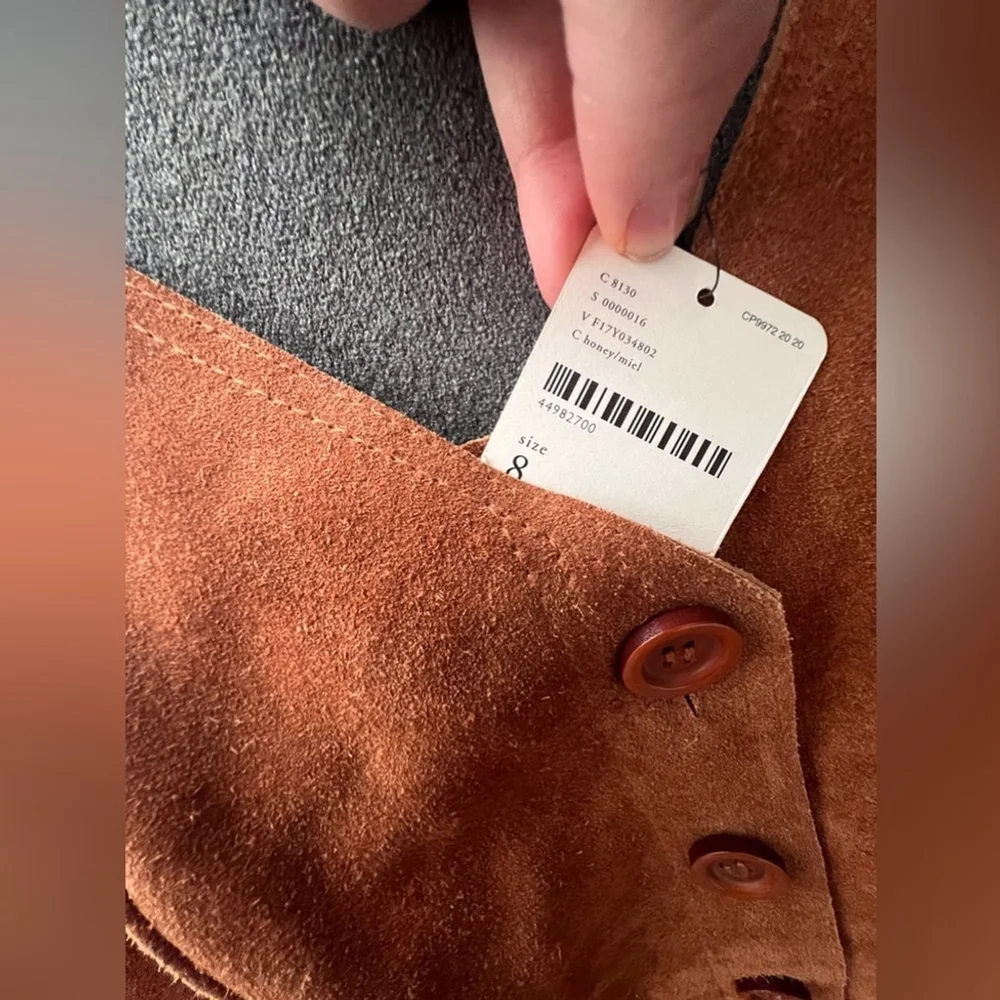 Free People - Brown Leather Suede Abbie Western Cowgirl Mini Dress - Picture 3 of 7